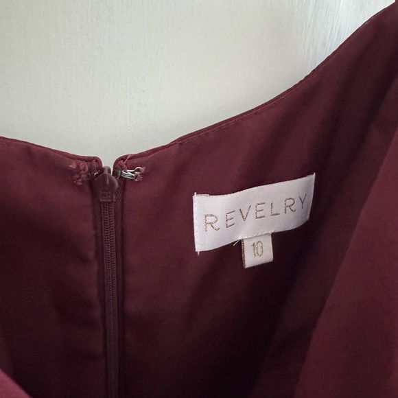Revelry Sienna Chiffon Bridesmaid Dress Size 10 Cabernet - Picture 4 of 5